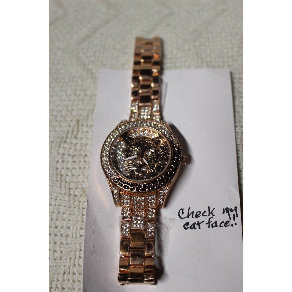 Off Park Leopard Crystal Rose Bracelet Watch (New)